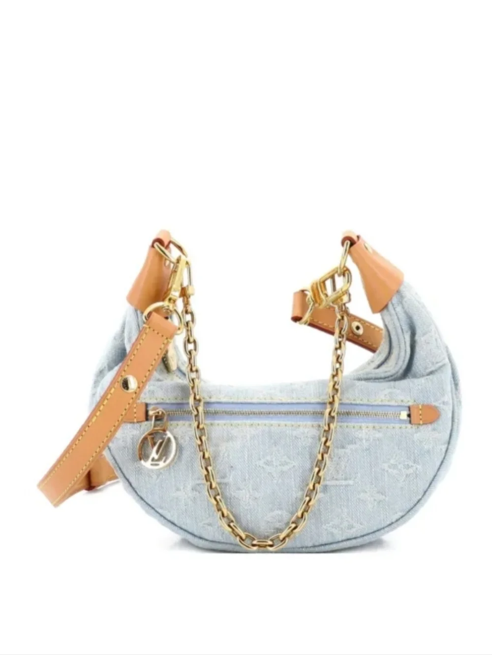 Denim Loop Monogram Hobo Bag - Picture 3 of 12